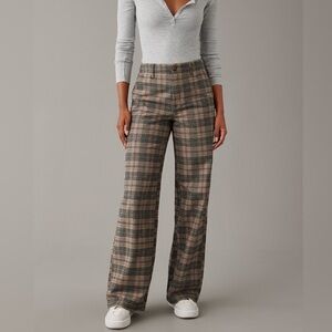 NWT American Eagle Baggy Wide Leg Plaid Pants